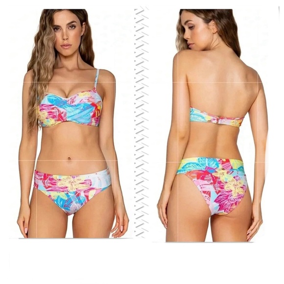 Sunsets Iconic Twist Underwire Bandeau Bikini Top (E-H Cup) & XL Bikini Bottom - Picture 1 of 12